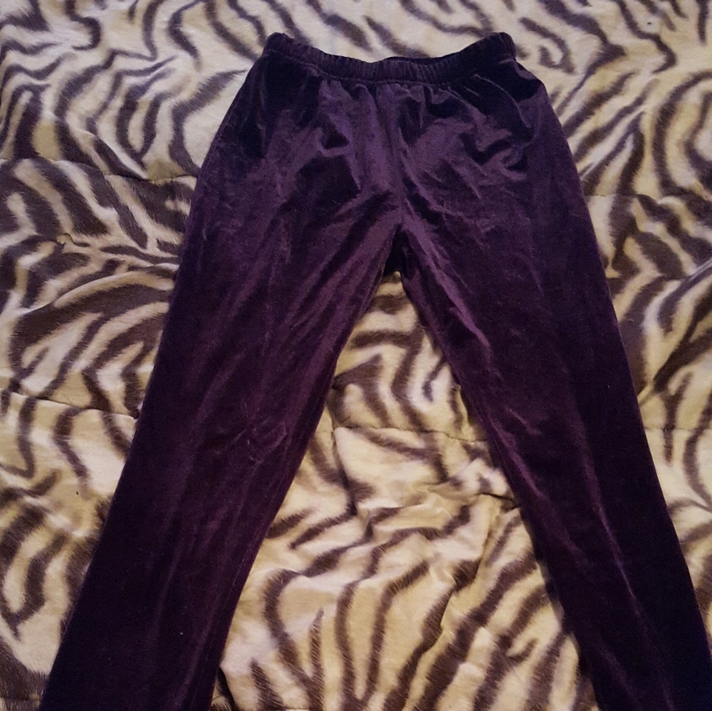 Purple Velvet Leggings